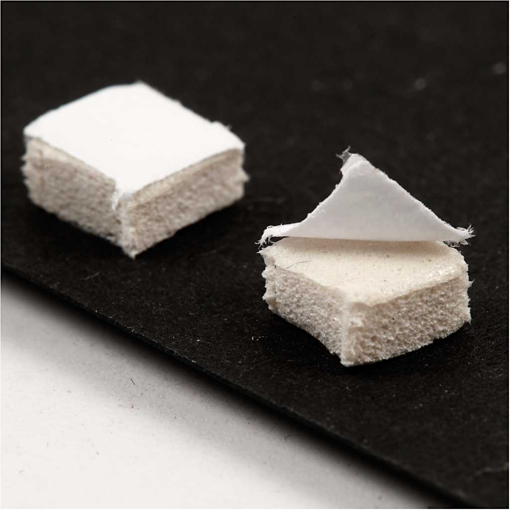 3D klæbepuder, str. 5x5 mm, tykkelse 3 mm, 10x400 stk./ 1 pk.