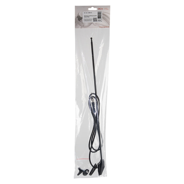 Universal antenne AM/FM DIN sort 118 cm.