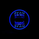 USB ladeadapter 12/24v m/blåt lys