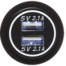 USB ladeadapter 12/24v m/hvidt lys
