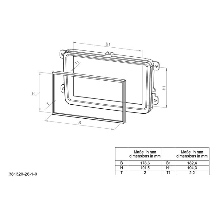 2-DIN kit VW Touran 2015-2021 sort