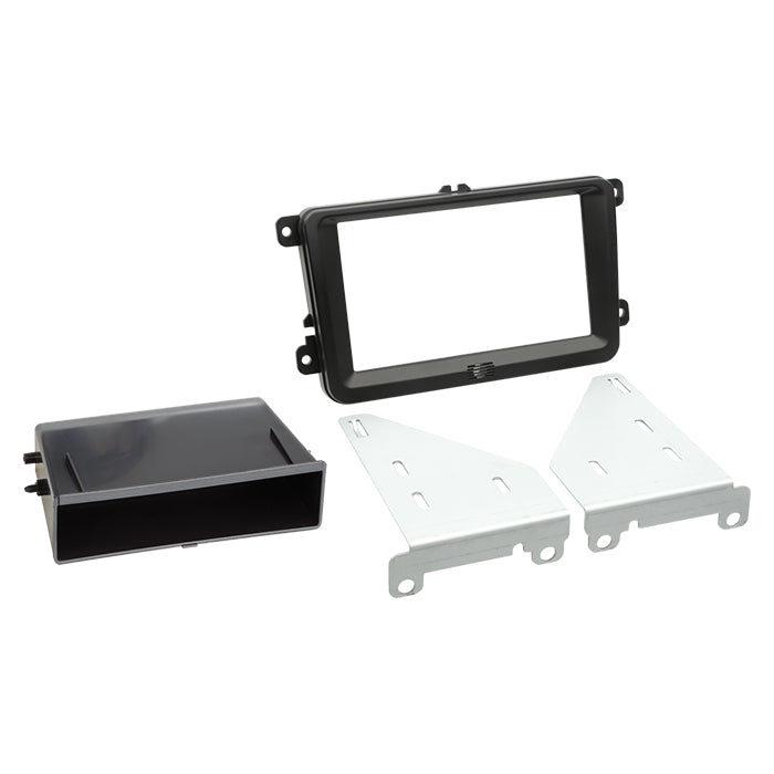 Komplet 2-DIN Kit m. rum Skoda/VW sort 40Pin/52Pin