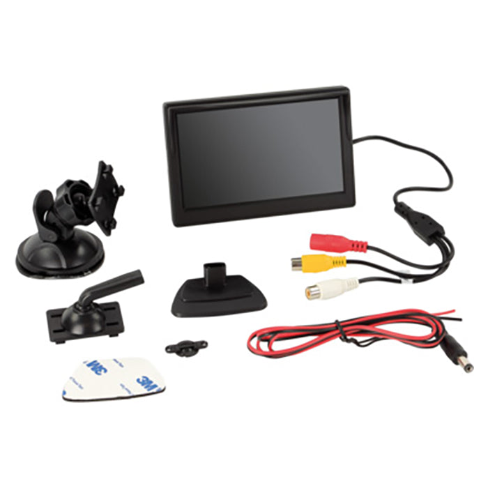 Monitor universal 5" 2xvideo input m/tilbehør 12/24V