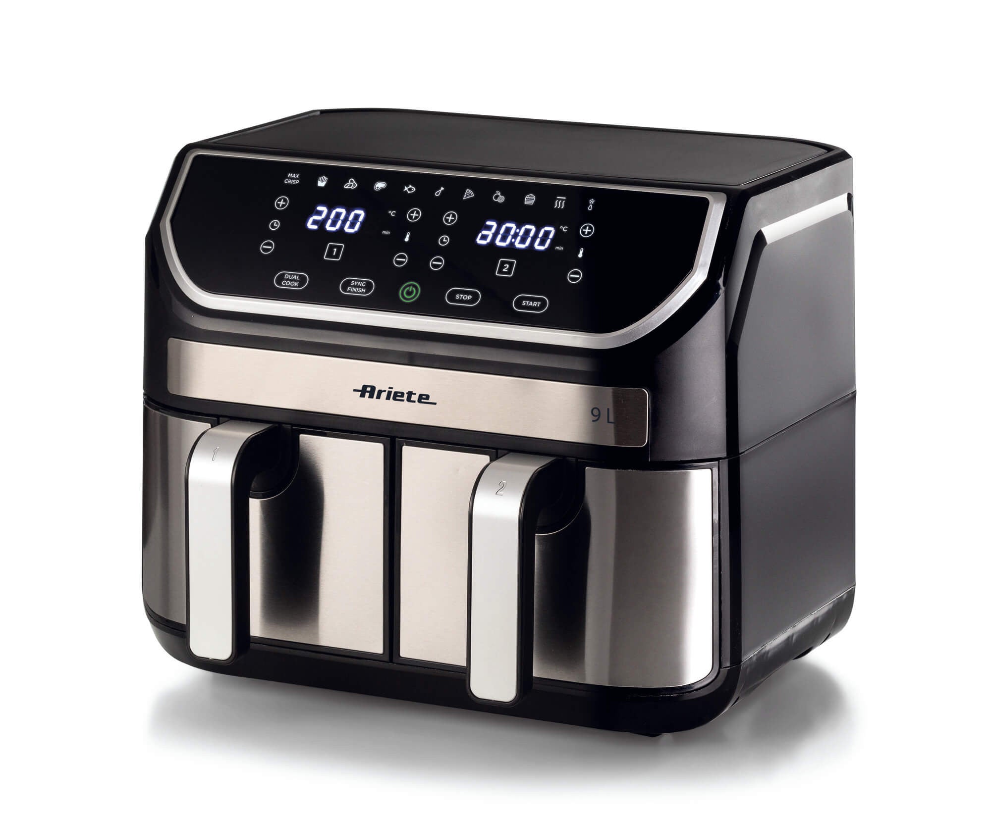 Ariete 4625/00 Dobbelt 9 L Enkeltstående 2100 W Varmluftsteger Rustfrit stål