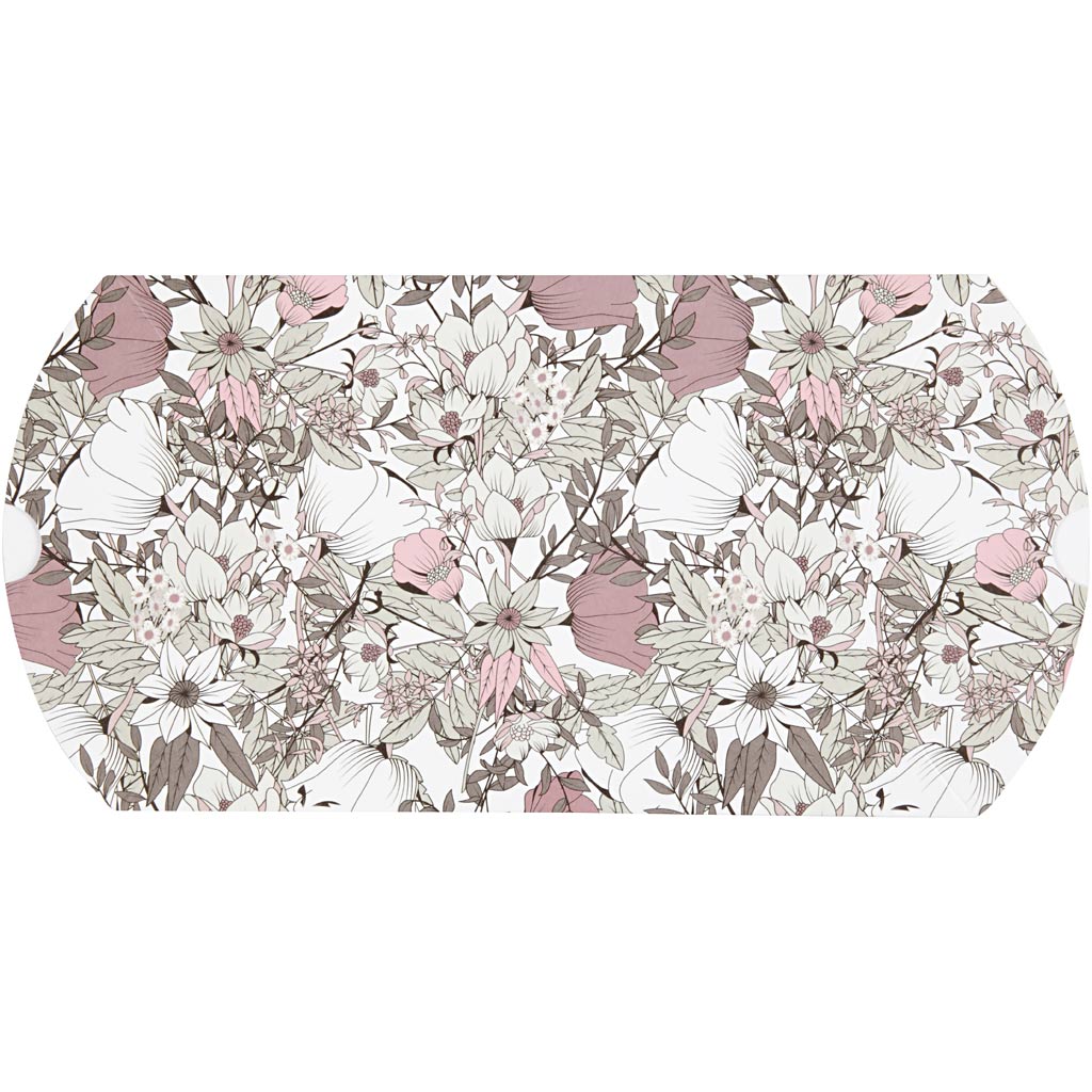 Gaveæske, blomster, str. 18x15x6 cm, 300 g, brun, 3 stk./ 1 pk.
