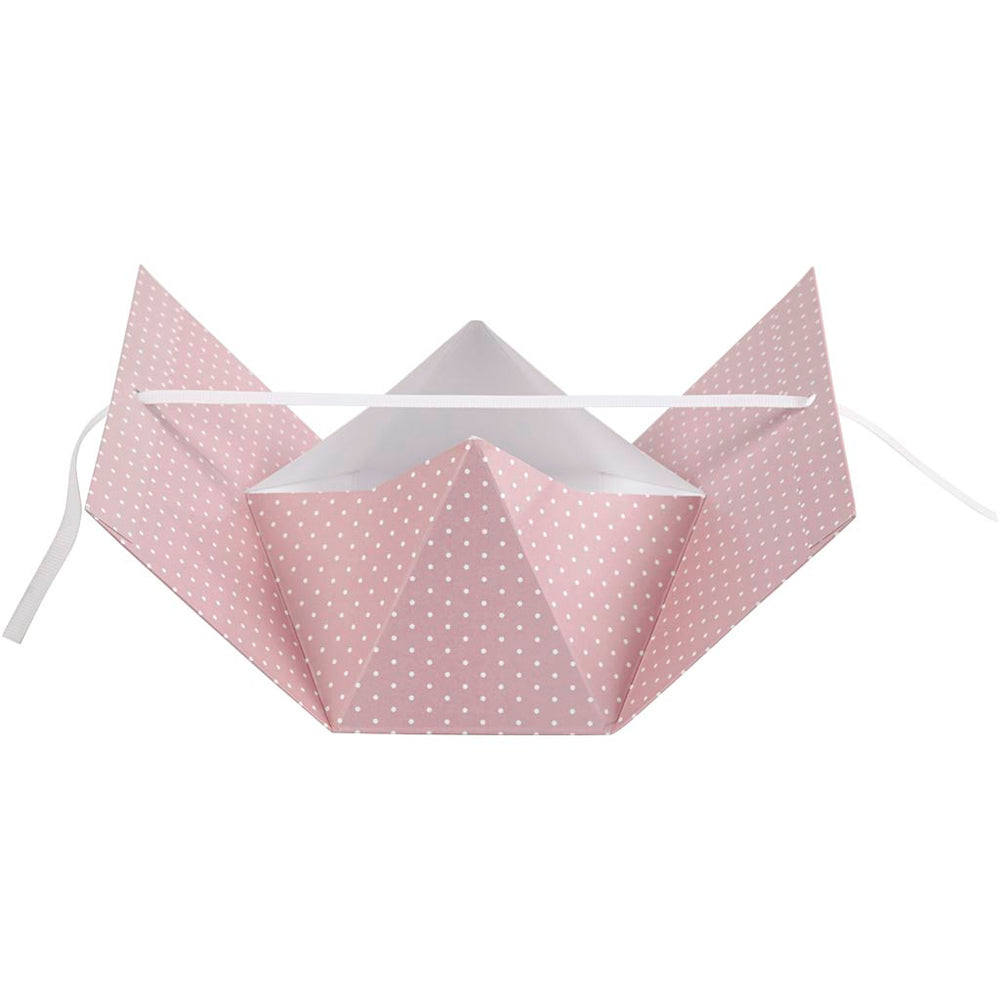 Gaveæske, prikker, str. 15x7x8 cm, 250 g, rosa, hvid, 3 stk./ 1 pk.