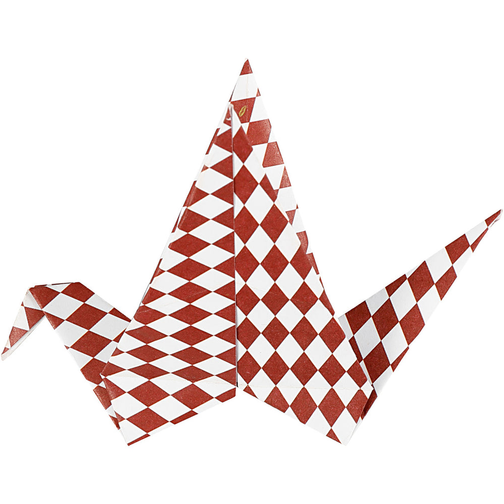 Origamipapir, str. 15x15 cm, 80 g, rød, 40 ark/ 1 pk.