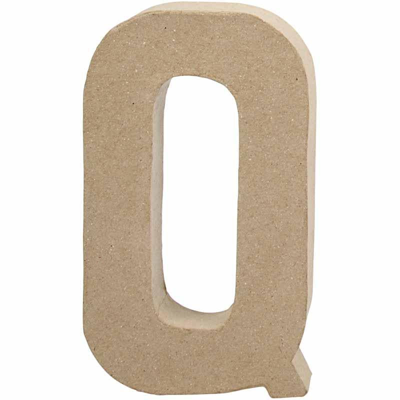 Bogstav, Q, H: 20,3 cm, B: 11,5 cm, tykkelse 2,5 cm, 1 stk.