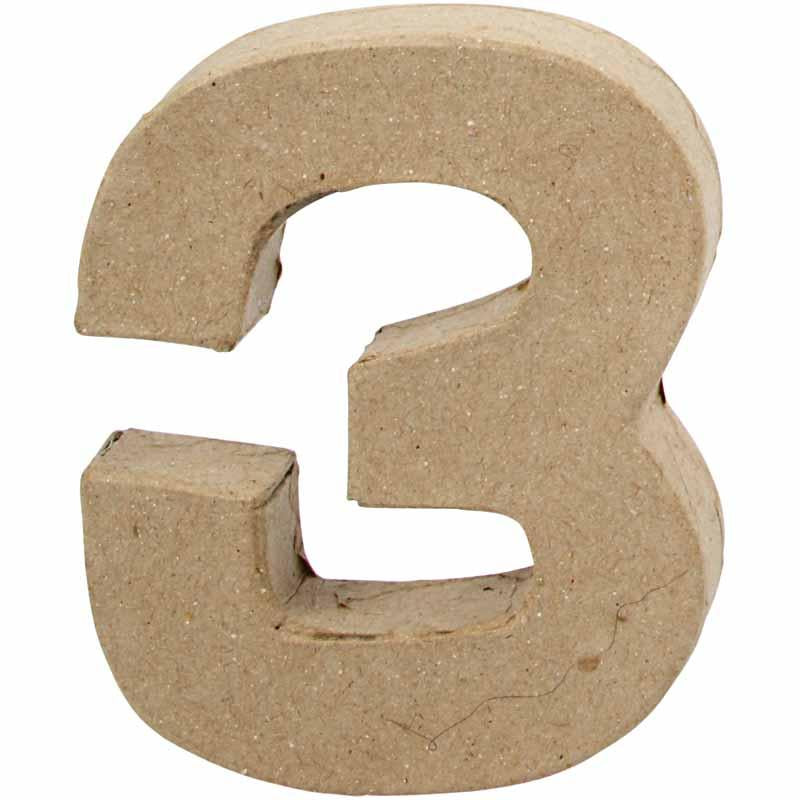 Tal, 3, H: 10 cm, B: 8 cm, tykkelse 1,7 cm, 1 stk.