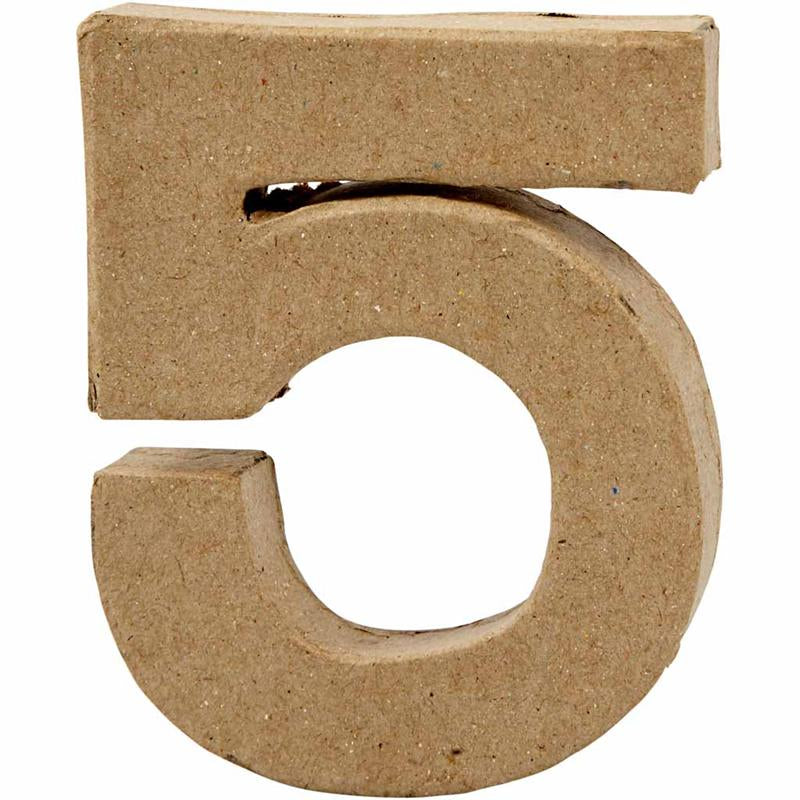 Tal, 5, H: 10 cm, B: 8,5 cm, tykkelse 1,7 cm, 1 stk.