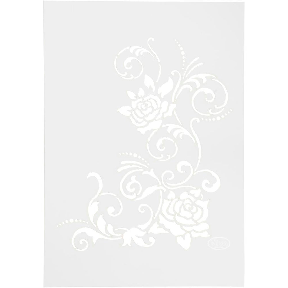 Stencil, filigran blomster, A4, ark 210x297 mm, 1 stk.