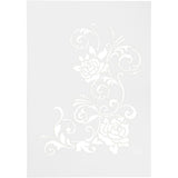 Stencil, filigran blomster, A4, ark 210x297 mm, 1 stk.