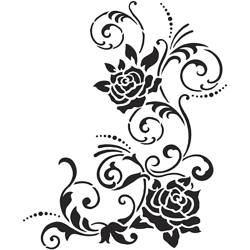 Stencil, filigran blomster, A4, ark 210x297 mm, 1 stk.