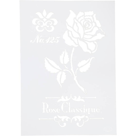 Stencil, rose, A4, ark 210x297 mm, 1 stk.