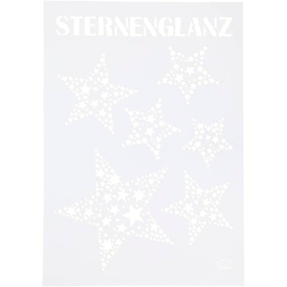 Stencil, stjerneglans, A4, ark 210x297 mm, 1 stk.
