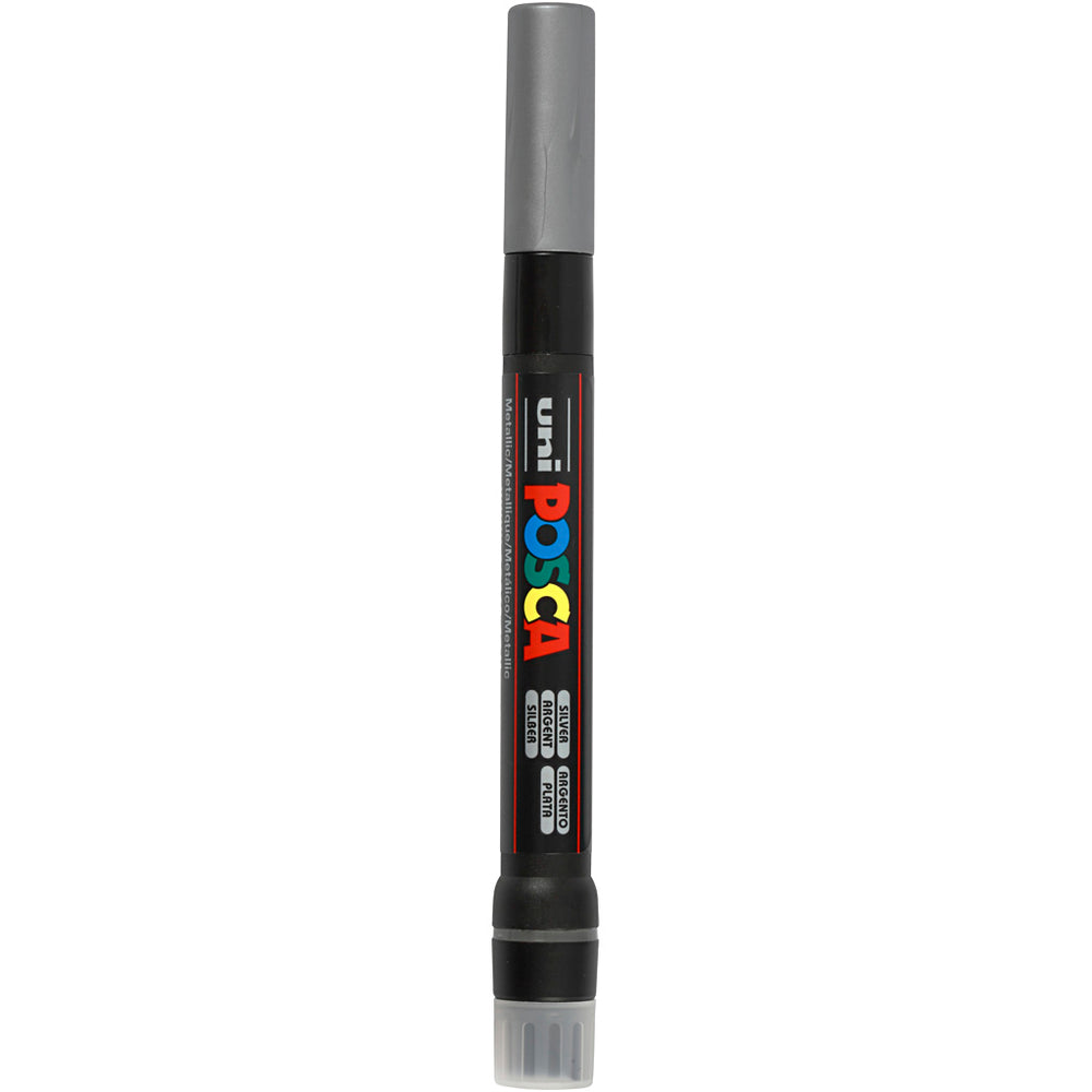 Posca Tusch, PCF350, streg 1-10 mm, brush, sølv, 1 stk.