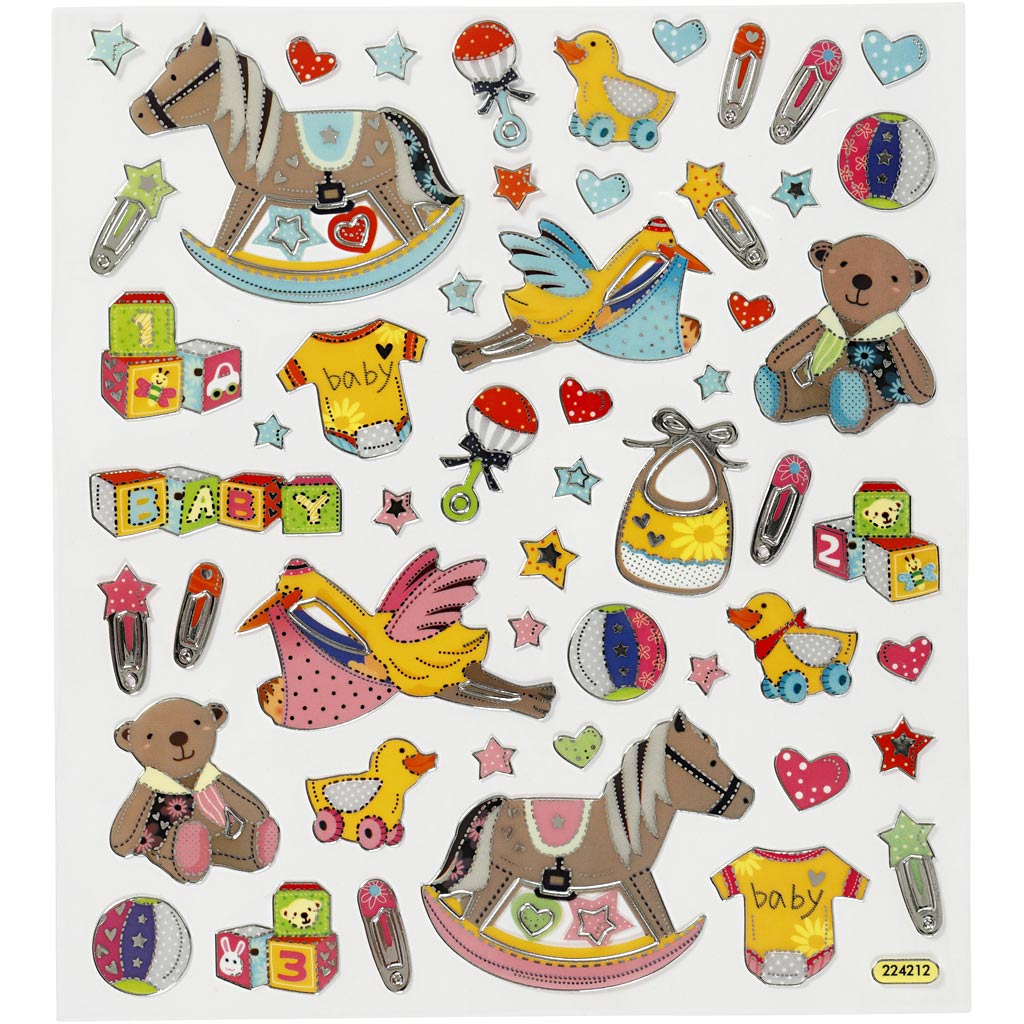 Stickers, baby, ark 15x16,5 cm, 1 ark