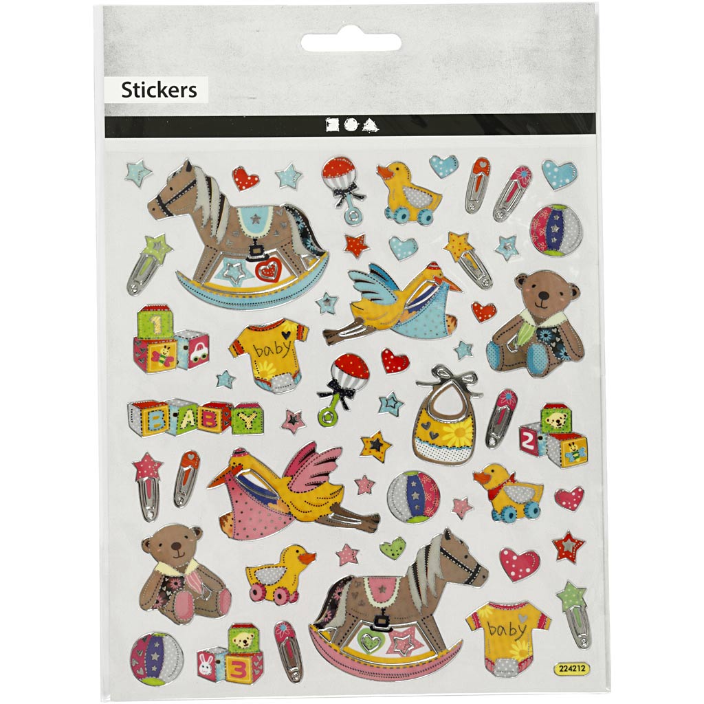 Stickers, baby, ark 15x16,5 cm, 1 ark