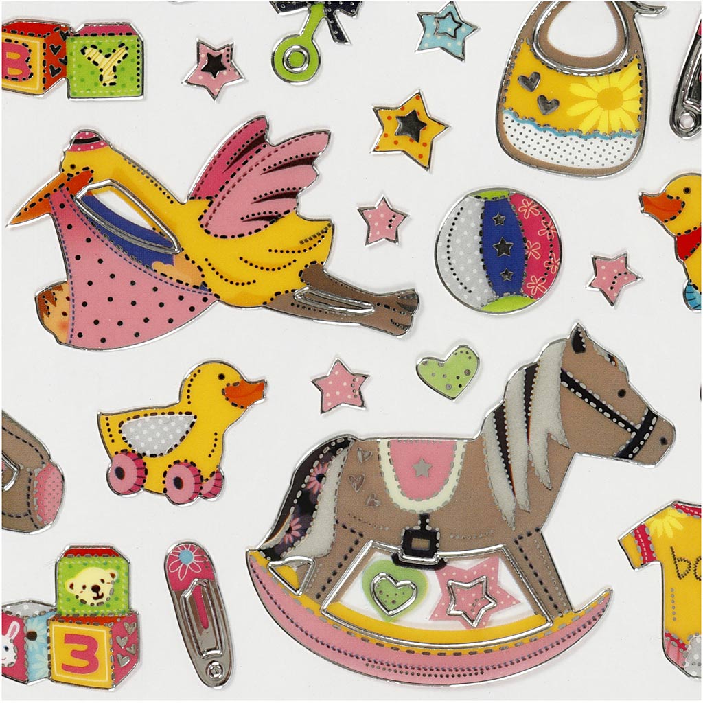 Stickers, baby, ark 15x16,5 cm, 1 ark
