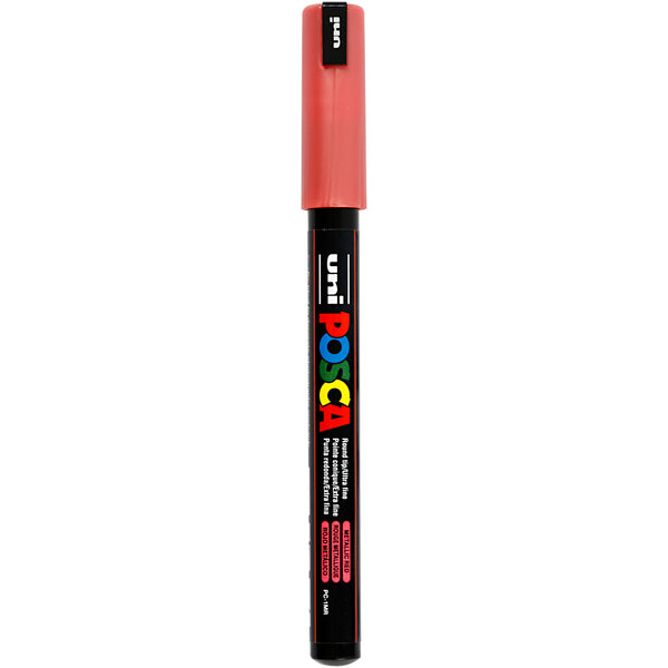 Posca Tusch, nr. PC-1MR, streg 0,7 mm, extra-fine, metal rød, 1 stk.