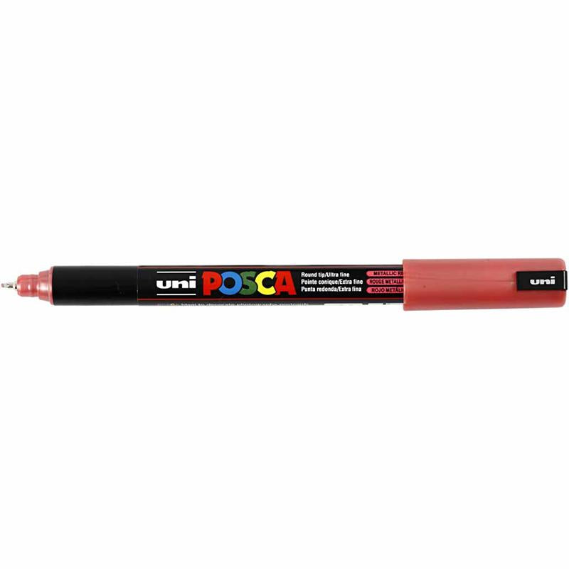 Posca Tusch, PC-1MR, streg 0,7 mm, extra-fine, metal rød, 1 stk.