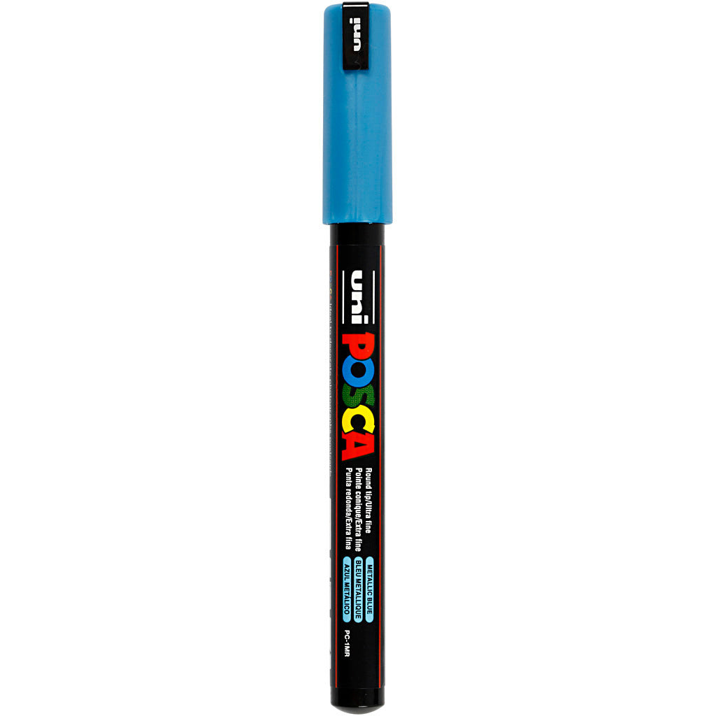 Posca Tusch, PC-1MR, streg 0,7 mm, extra-fine, metallic blå, 1 stk.