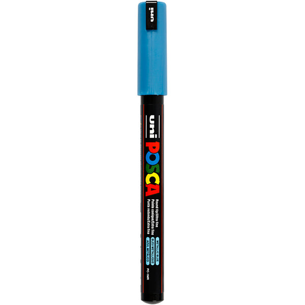 Posca Tusch, nr. PC-1MR, streg 0,7 mm, extra-fine, metallic blå, 1 stk.