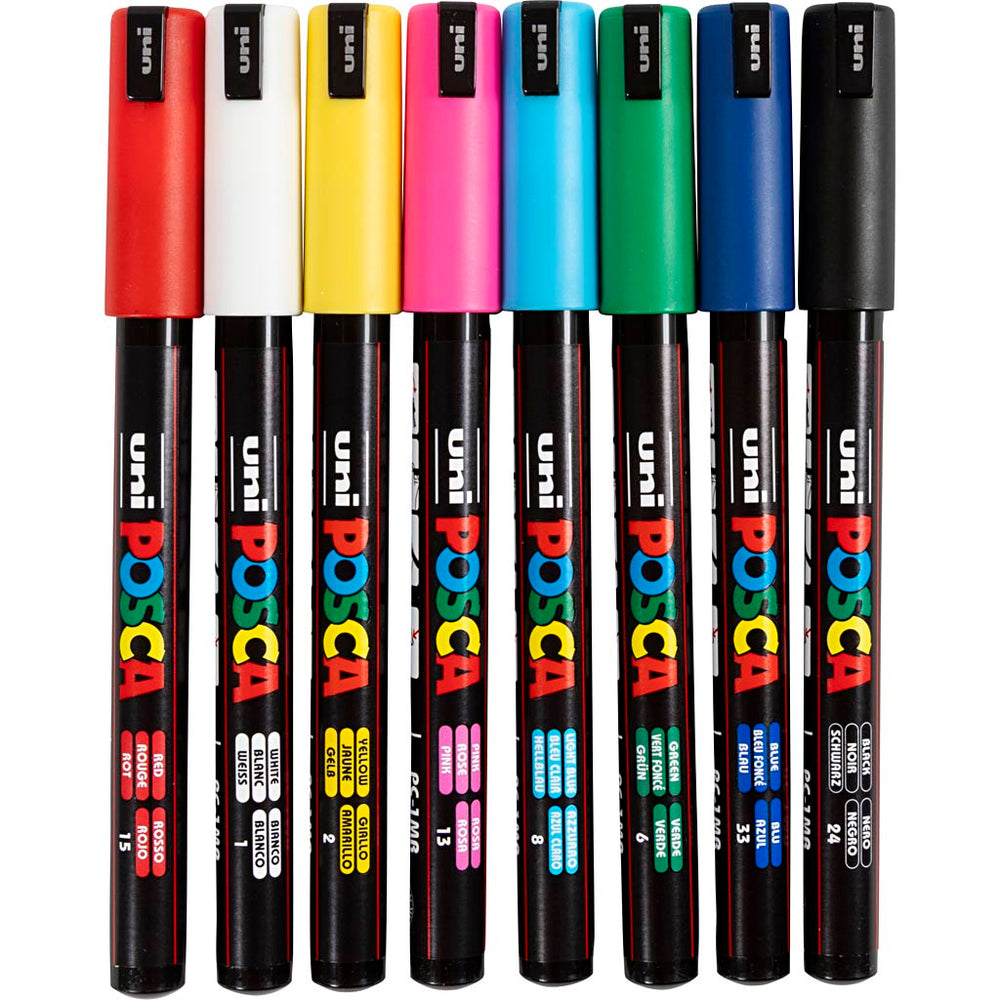 Posca Tusch, nr. PC-1MR, streg 0,7 mm, extra-fine, 8 stk./ 1 stk.