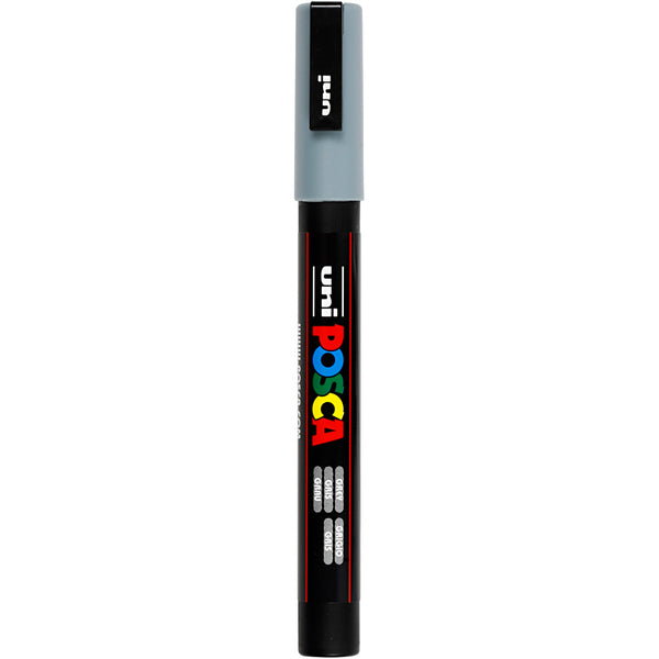 Posca Tusch, nr. PC-3M, streg 0,9-1,3 mm, fine, grå, 1 stk.