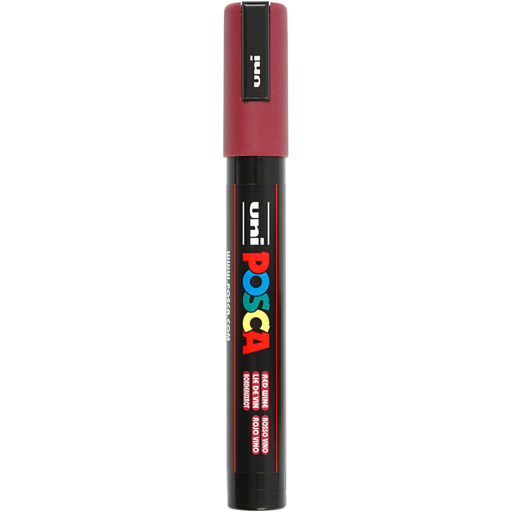 Posca Tusch, nr. PC-5M, streg 2,5 mm, medium, red wine, 1 stk.
