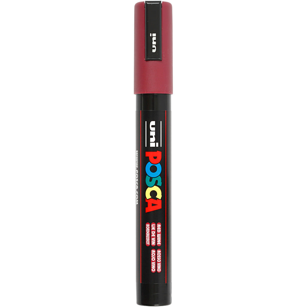 Posca Tusch, nr. PC-5M, streg 2,5 mm, medium, red wine, 1 stk.
