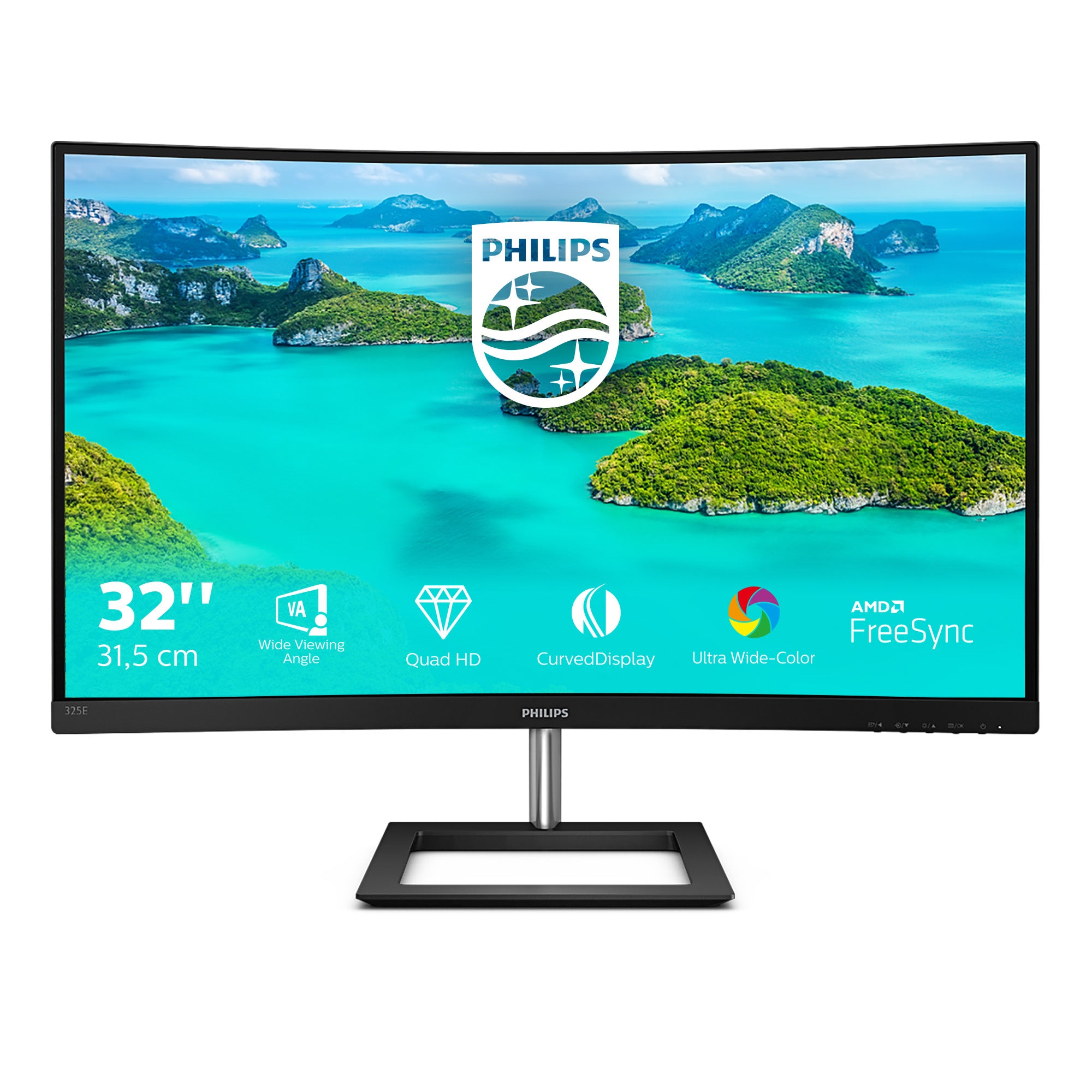 Philips E-line 325E1C 32 VA 2560 x 1440 (2K) VGA (HD-15) HDMI DisplayPort 75Hz