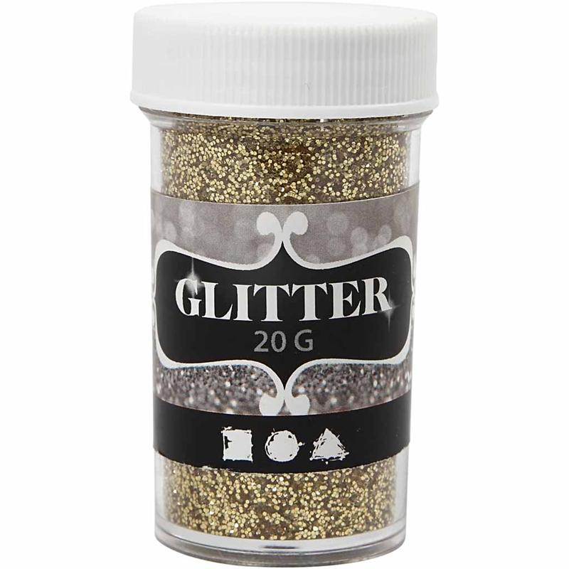 Glitter, guld, 20 g/ 1 ds.