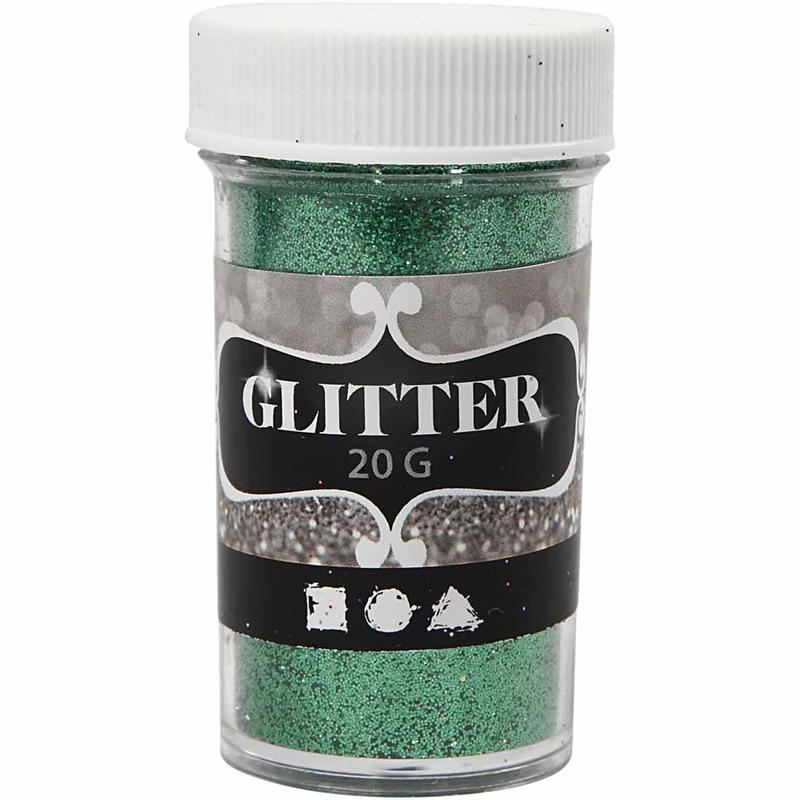 Glitter, grøn, 20 g/ 1 ds.