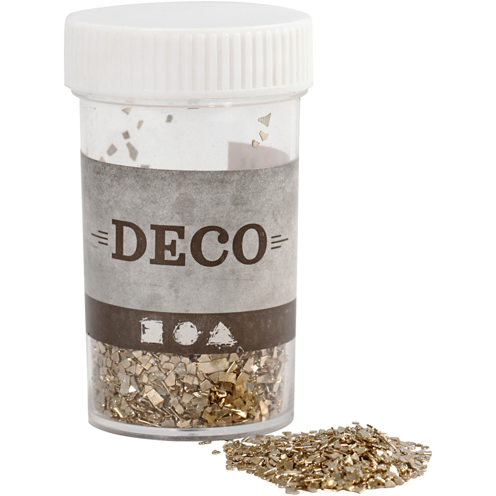 Glitter, str. 1-3 mm, guld, 30 g/ 1 ds.