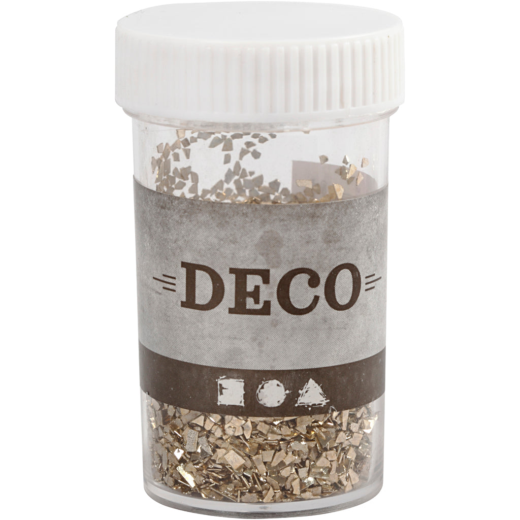 Glitter, str. 1-3 mm, guld, 30 g/ 1 ds.