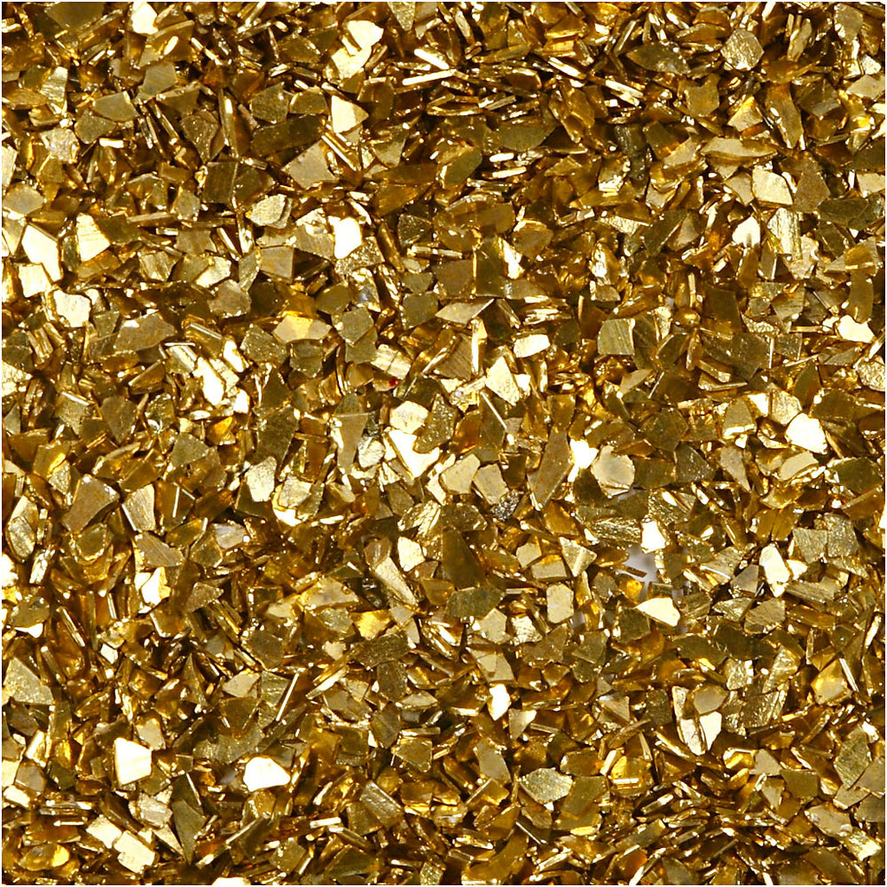 Glitter, str. 1-3 mm, guld, 30 g/ 1 ds.