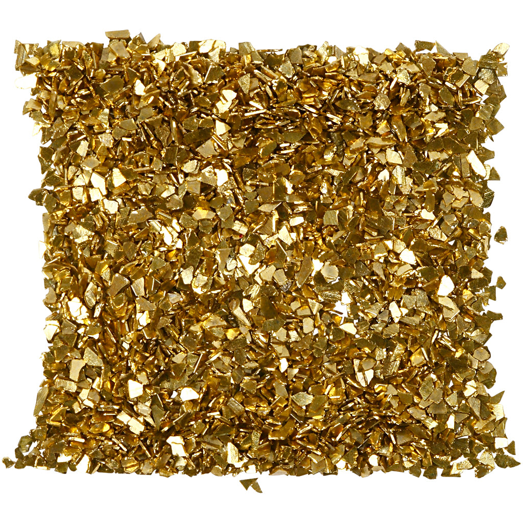 Glitter, str. 1-3 mm, guld, 30 g/ 1 ds.