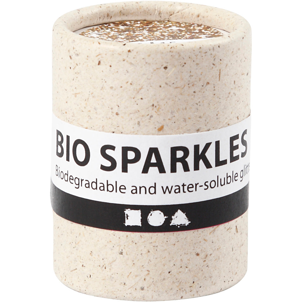 Bio-glimmer, diam. 0,4 mm, guld, 10 g/ 1 ds.