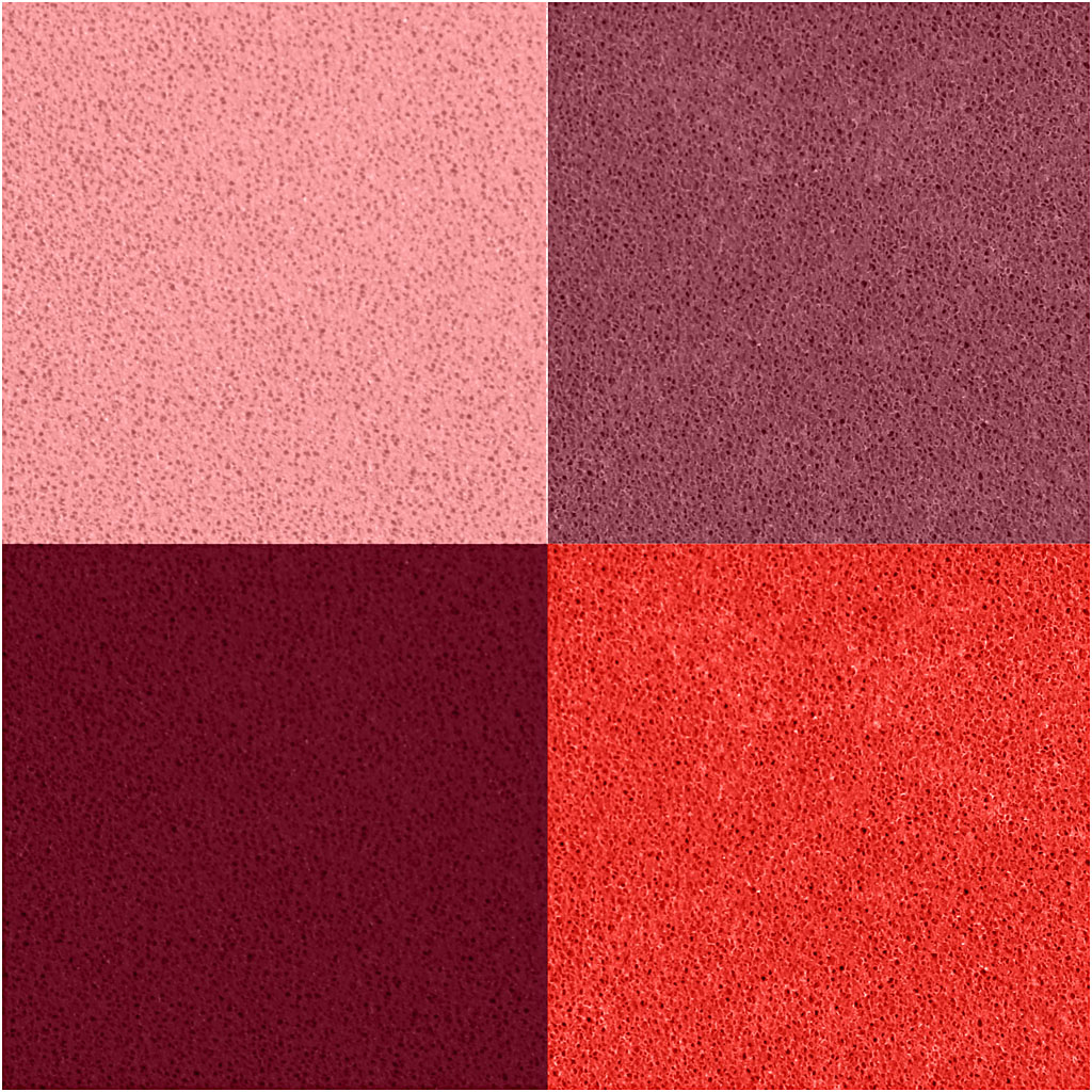 Stempelpude, H: 2 cm, str. 3,5x3,5 cm, fersken, pink, lys rosa, mørk rosa, 4 stk./ 1 pk.