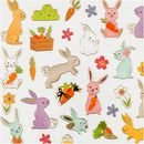 Stickers, påskeharer, ark 15x16,5 cm, 1 ark