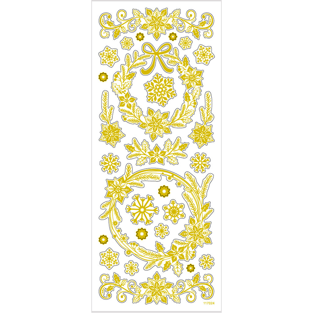 Stickers, julestjerner, ark 10x24 cm, guld, 1 ark