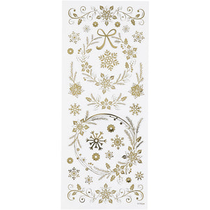 Stickers, julestjerner, ark 10x24 cm, ca. 29 stk., guld, 1 ark