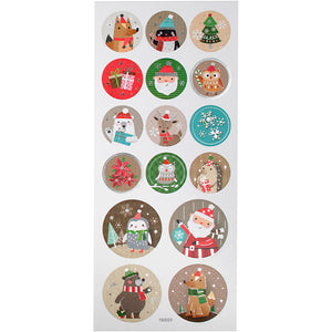Stickers, jul, ark 10x23 cm, ca. 16 stk., 1 ark