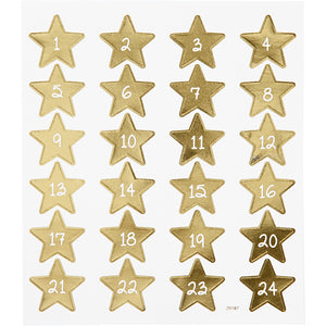 Stickers, kalendertal, ark 15x16,5 cm, ca. 24 stk., 1 ark