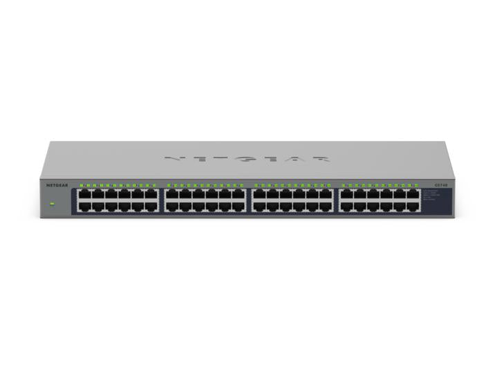 NETGEAR GS748 Ikke administreret Gigabit Ethernet (10/100/1000) Strøm over Ethernet (PoE) Grå