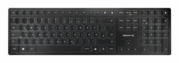 CHERRY KW 9100 SLIM tastatur Universel RF trådløs + Bluetooth QWERTY Portugisisk Sort, Grå