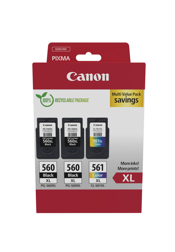 Canon PG-560XL x2/CL-561XL Multi Value Pack Blæk Sort Farve (cyan, magenta, gul)