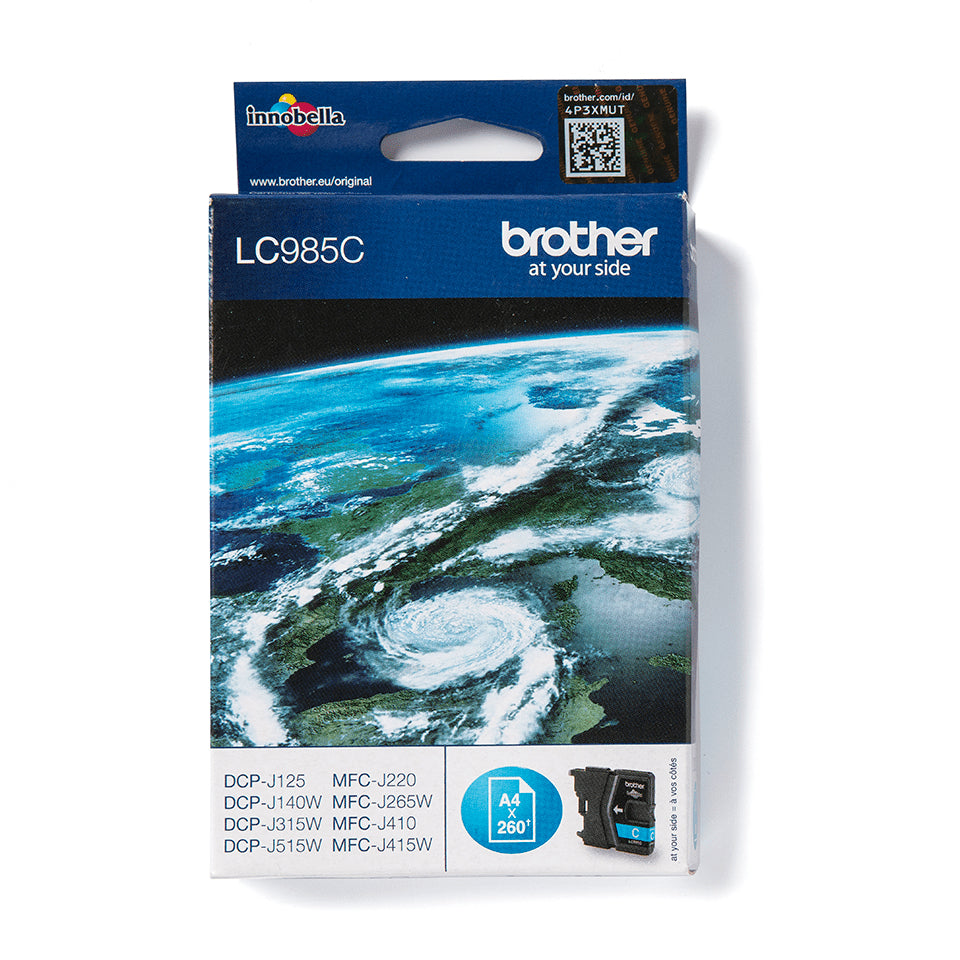 Brother LC 985C Cyan 260 sider Blæk
