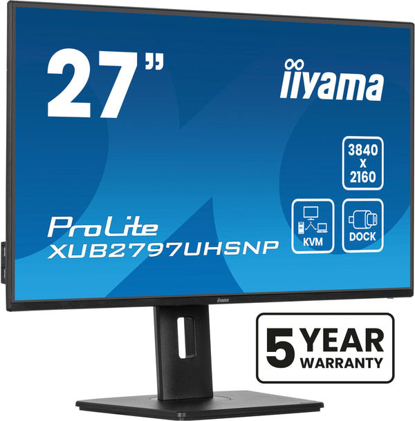 iiyama ProLite XUB2797UHSNP-B1 27 3840 x 2160 (4K) HDMI DisplayPort USB-C 60Hz  Dockingskærm